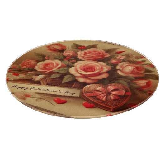  Valentijnsdag Chocolade en Bloemen Snijplank (Hoek)