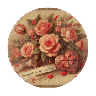 Valentijnsdag Chocolade en Bloemen Snijplank