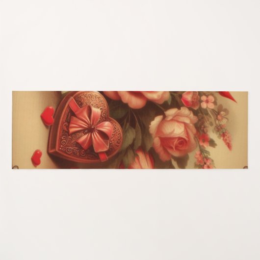  Valentijnsdag Chocolade en Bloemen Yogamat (Voorkant (horizontaal))