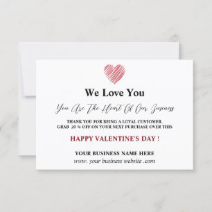 Valentijnsdag Client Appreciation Bedankkaart