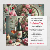 Valentijnsdag Cocktail Party Invitation Kaart (Voorkant / Achterkant)