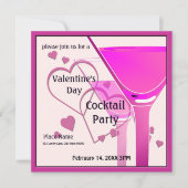 Valentijnsdag Cocktail Party Uitnodiging (Voorkant)