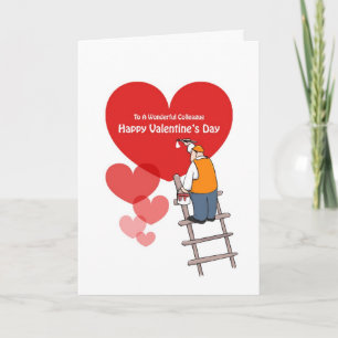 Valentijnsdag Collega Kaarten, Red Hearts Feestdagen Kaart