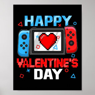 Valentijnsdag Controller Video Game Hart Boy Tod Poster