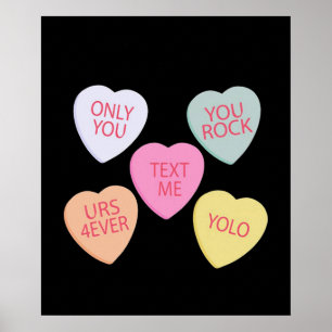 Valentijnsdag Conversation Hearts Poster
