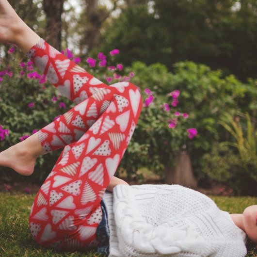 Valentijnsdag Cookie Hearts waterverf Leggings