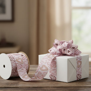 Valentijnsdag Cookie Waterverf patroon Lint