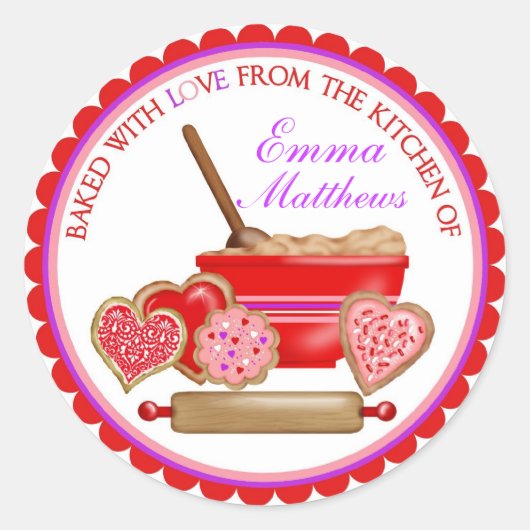 Valentijnsdag Cookies Stickers (Voorkant)