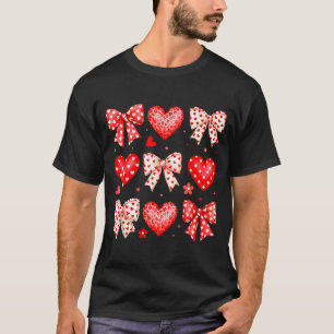 Valentijnsdag Coquette Strik Hartjes Luipaard Vrou T-shirt