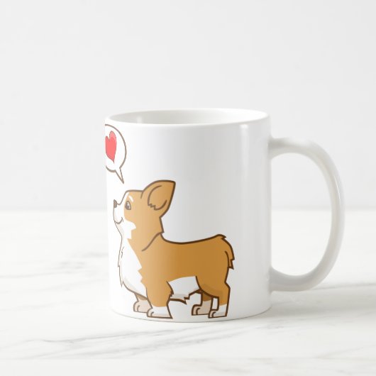 Valentijnsdag Corgi Coffee Mok (Rechts)