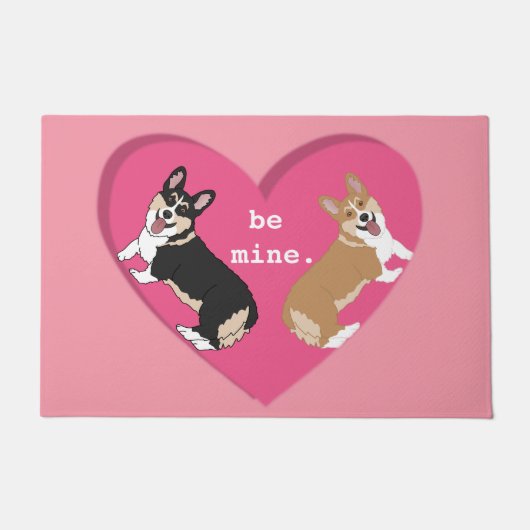 Valentijnsdag Corgi Deurmat (Voorkant)
