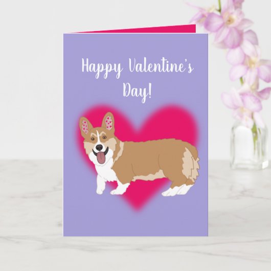 Valentijnsdag Corgi Kaart (Orchidee)