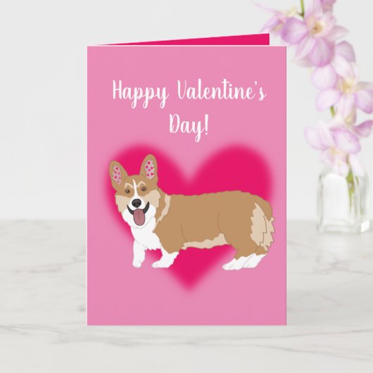 Valentijnsdag Corgi Kaart (Orchidee)