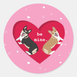 Valentijnsdag Corgi XOXO is mijn Ronde Sticker