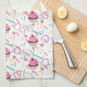 Valentijnsdag Cupcake Bakery Whisk Theedoek (Quarter Fold)