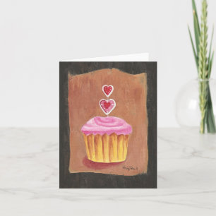 Valentijnsdag Cupcake Note Kaart