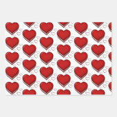 Valentijnsdag Cupid Arrow Harten rood wit Inpakpapier Vel (Voorkant 3)