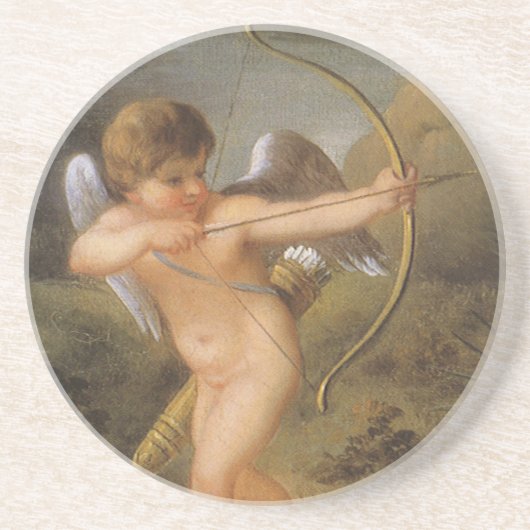 Valentijnsdag, Cupid met Bow en Pijl Zandsteen Onderzetter (Voorkant)