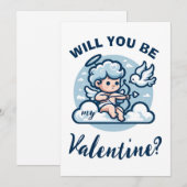 Valentijnsdag cupido duif feestdagenkaart (Voorkant / Achterkant)