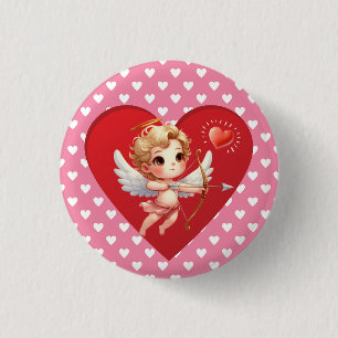 Valentijnsdag Cupido Ronde Button 3,2 Cm