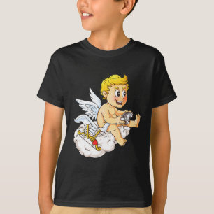 Valentijnsdag Cupido Videospelers Controller Jonge T-shirt