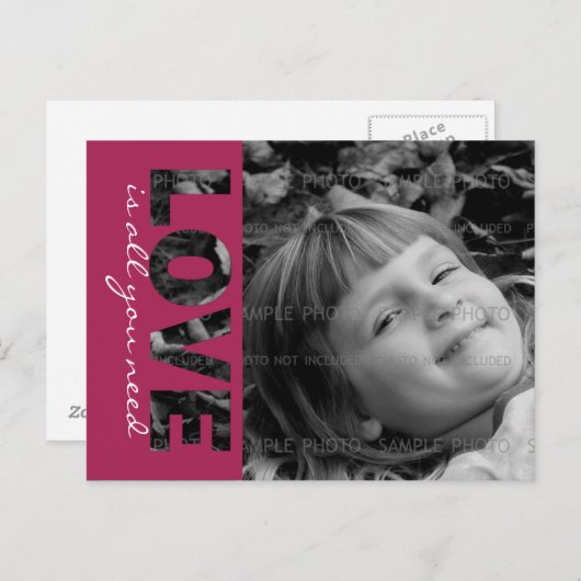 Valentijnsdag Custom Photo Briefkaart | Liefde is. (Voorkant / Achterkant)