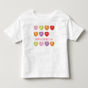 Valentijnsdag Cute Custom Heart Snoep Kinder Shirts