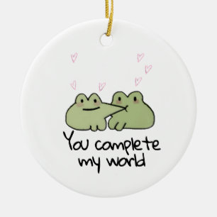 Valentijnsdag Cute Frog Liefdespaar Ornament