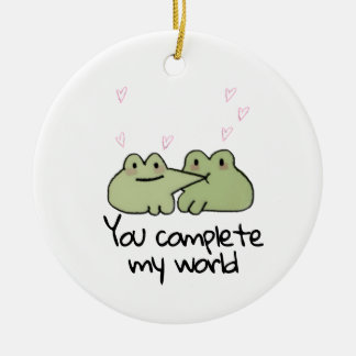 Valentijnsdag Cute Frog Liefdespaar Ornament