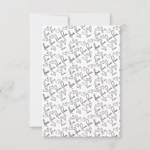 Valentijnsdag Cute Hand Getekende Harten Zwart Wit Kaart