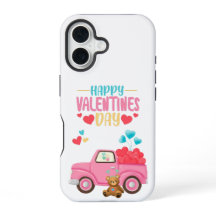 Valentijnsdag Cute Hearts Roze Truck Knuffelbeer