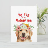 Valentijnsdag Cute Hond Huisdier Foto Vakantiegroe Feestdagenkaart (Staand voorkant)