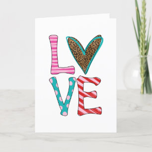 Valentijnsdag Cute Love Leopard Print Colorful Feestdagen Kaart