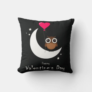 Valentijnsdag Cute Owl- 2-zijwaartse printpiloot Kussen