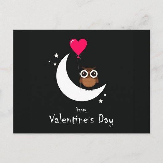 Valentijnsdag Cute Owl Briefkaart (Voorkant)