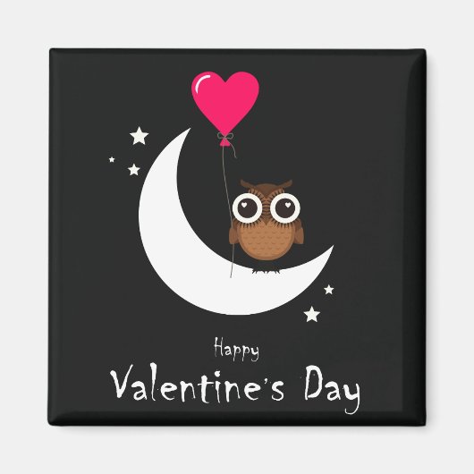 Valentijnsdag Cute Owl Magneet (Voorkant)