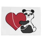 Valentijnsdag Cute Panda Beer met rood hart Groot Cadeauzakje (Achterkant)