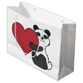 Valentijnsdag Cute Panda Beer met rood hart Groot Cadeauzakje (Voorkant Gekanteld)