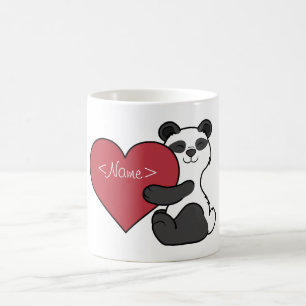 Valentijnsdag Cute Panda Beer met rood hart Koffiemok