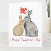 Valentijnsdag Cute Rabbit Briefkaart (Voorkant)