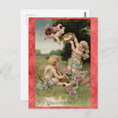 Valentijnsdag Cute Victoriaans Cherubs Briefkaart (Voorkant / Achterkant)