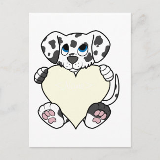 Valentijnsdag Dalmatische Hond met Crème Hart Feestdagenkaart