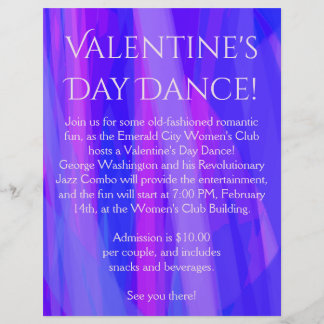 Valentijnsdag Dance. Blauw, Roze en Violet Flyer