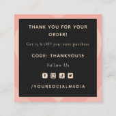 Valentijnsdag Dank je roze hartsvormen Vierkante Visitekaartje (Achterkant)