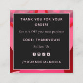 Valentijnsdag Dank u, rode meisjes, hartbril Vierkante Visitekaartje (Achterkant)