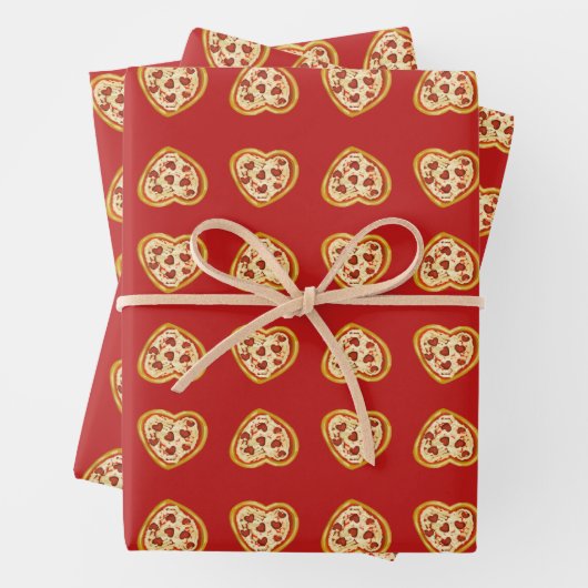 Valentijnsdag Dat is meer een pizza mijn hart Inpakpapier Vel (In situ)