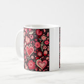 Valentijnsdag decoratieve hartcollage koffiemok (Voorkant links)