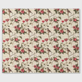 Valentijnsdag Decoupage  Hart Bloemen Cadeaupapier (Vlak)