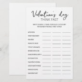 Valentijnsdag Denk snel, Denk snel gezelschapsspel (Voorkant / Achterkant)