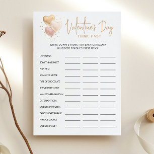 Valentijnsdag Denk snel, denk snel partij Kaart